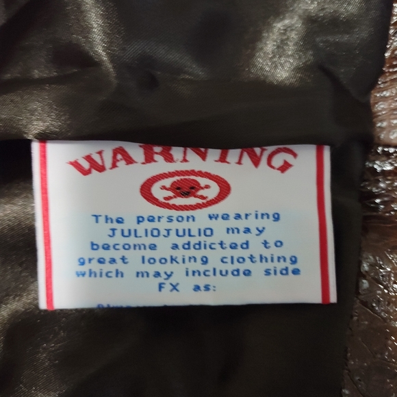 NEW Ladies Brown Reptile Print Leather Truckers Style Jacket Size L - Picture 7 of 9